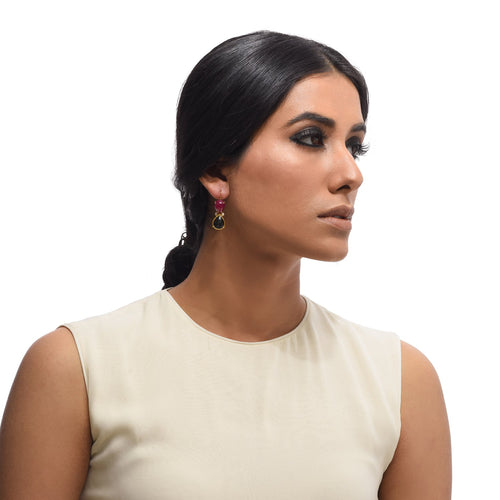 Boutique Kundan Black Drop Studs