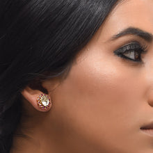 Load image into Gallery viewer, Boutique Kundan Pink Oval Studs