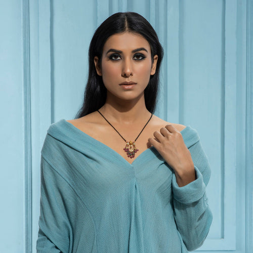 Polki Red Chand Mangalsutra