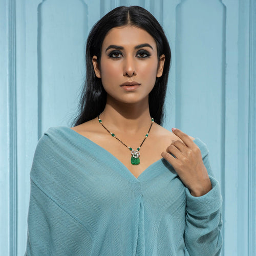 Green Oblong Mangalsutra