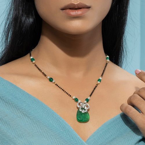 Green Oblong Mangalsutra