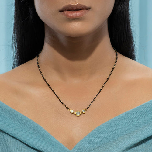 Polki White trio Mangalsutra