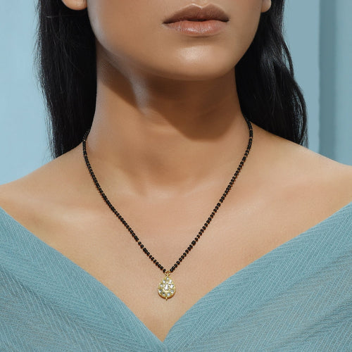 Polki White pan Mangalsutra