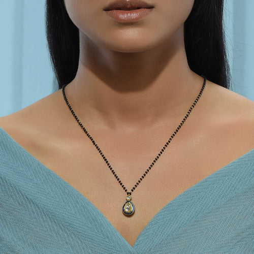 Polki Green pan Mangalsutra