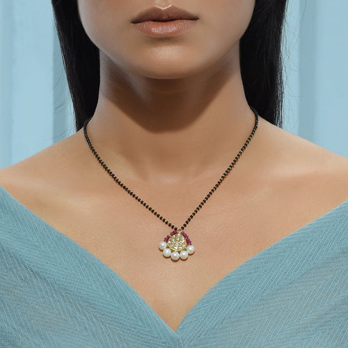 Polki Red pan Mangalsutra