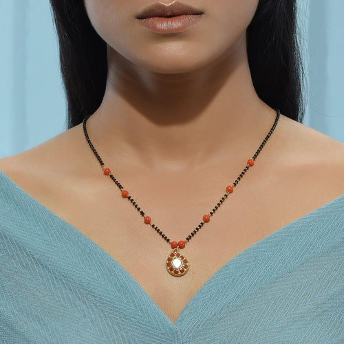 Polki Red paisely Mangalsutra