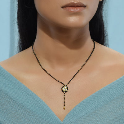 Polki Black Pan drop Mangalsutra