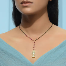 Load image into Gallery viewer, Polki Red fish drop Mangalsutra