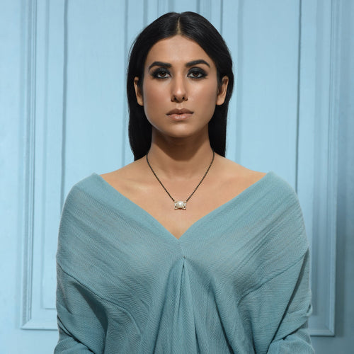 White Rectangle Mangalsutra