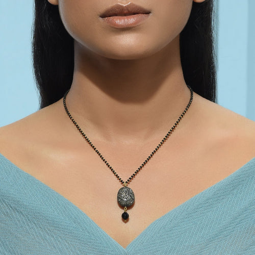 Oxidized Oblong Mangalsutra