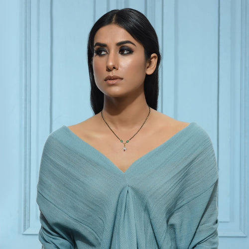 Red & Green Unshape Mangalsutra