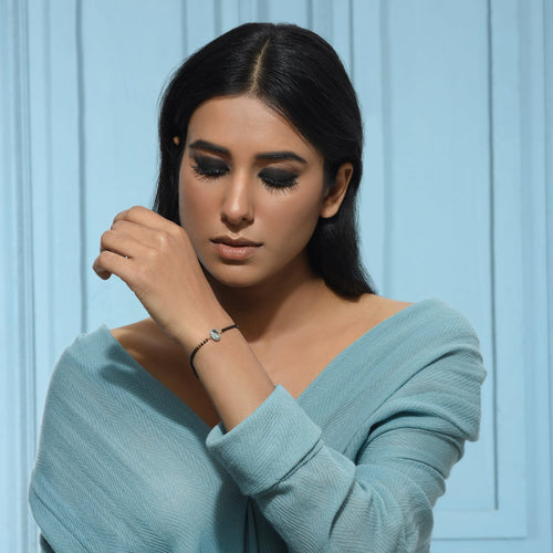 Blue Obval Mangalsutra Bracelet