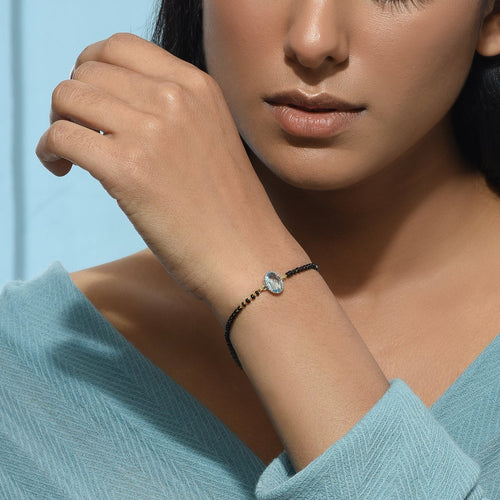 Blue Obval Mangalsutra Bracelet