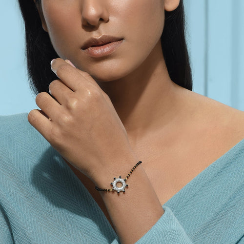 White Round Mangalsutra Bracelet