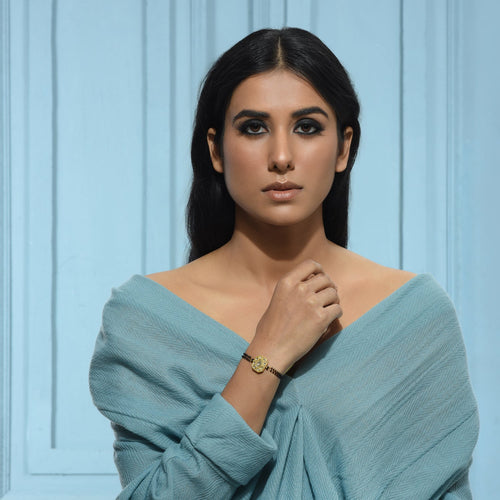 Polki White Hexagon Mangalsutra Bracelet