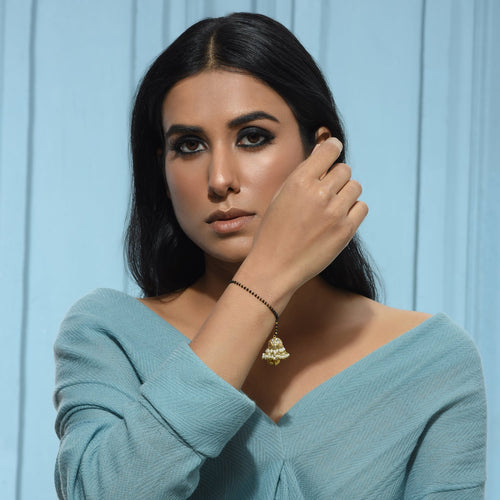 Polki White Jhumki Mangalsutra Bracelet