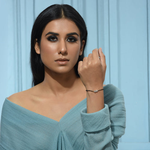 White Leaf Mangalsutra Bracelet