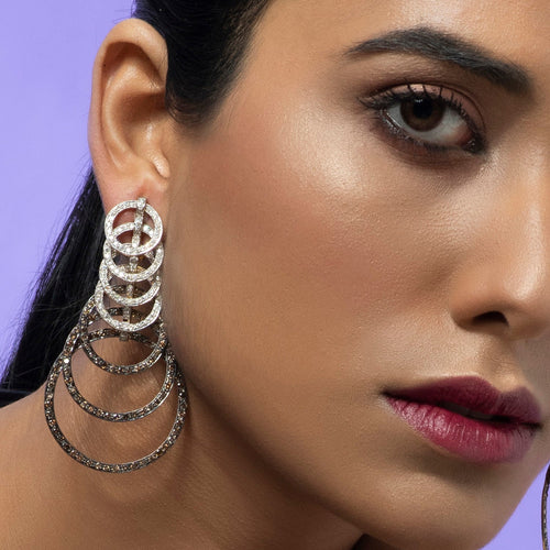 Oh So Luxe Brown Spiral Long Earrings