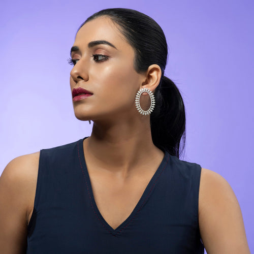 Oh So Luxe White Round Ear Studs