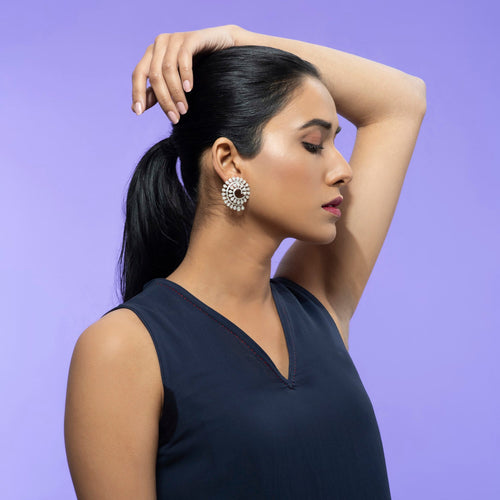 Oh So Luxe White Spiral Ear Studs