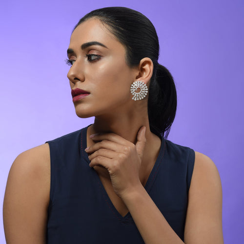 Oh So Luxe White Spiral Ear Studs