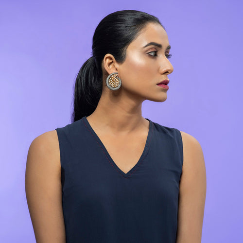 Oh So Luxe Silver & Gold Spiral Ear Studs