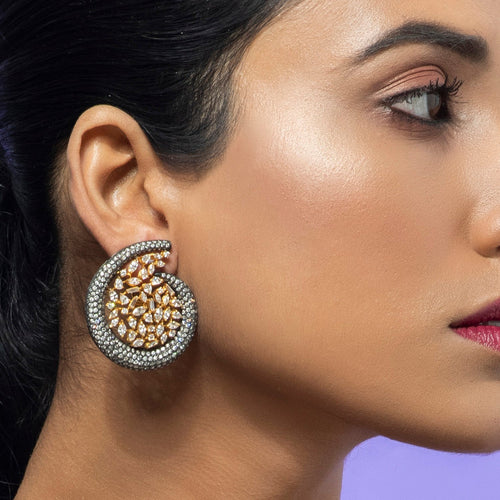 Oh So Luxe Silver & Gold Spiral Ear Studs