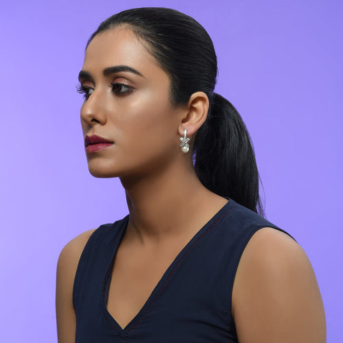 Oh So Luxe White X Ear Studs