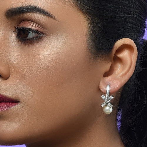 Oh So Luxe White X Ear Studs