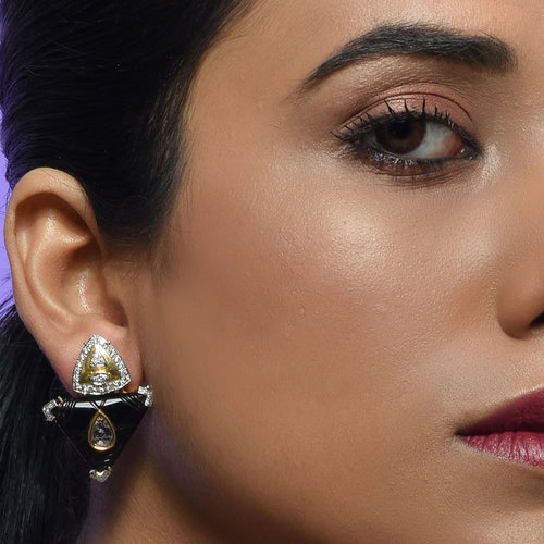 Oh So Luxe Silver & Gold Triangle Studs