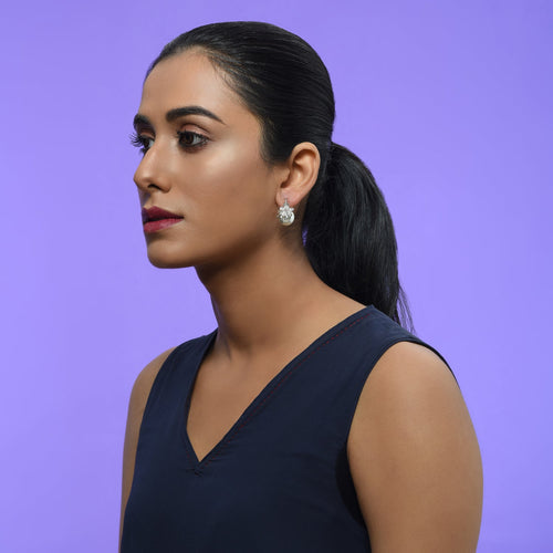 Oh So Luxe White Flower Studs