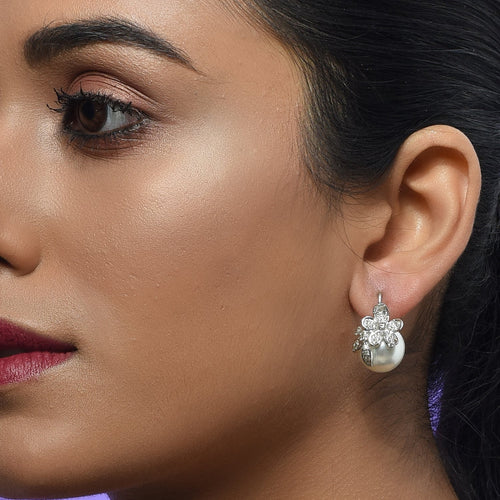 Oh So Luxe White Flower Studs