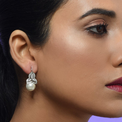 Oh So Luxe White Leaf Studs