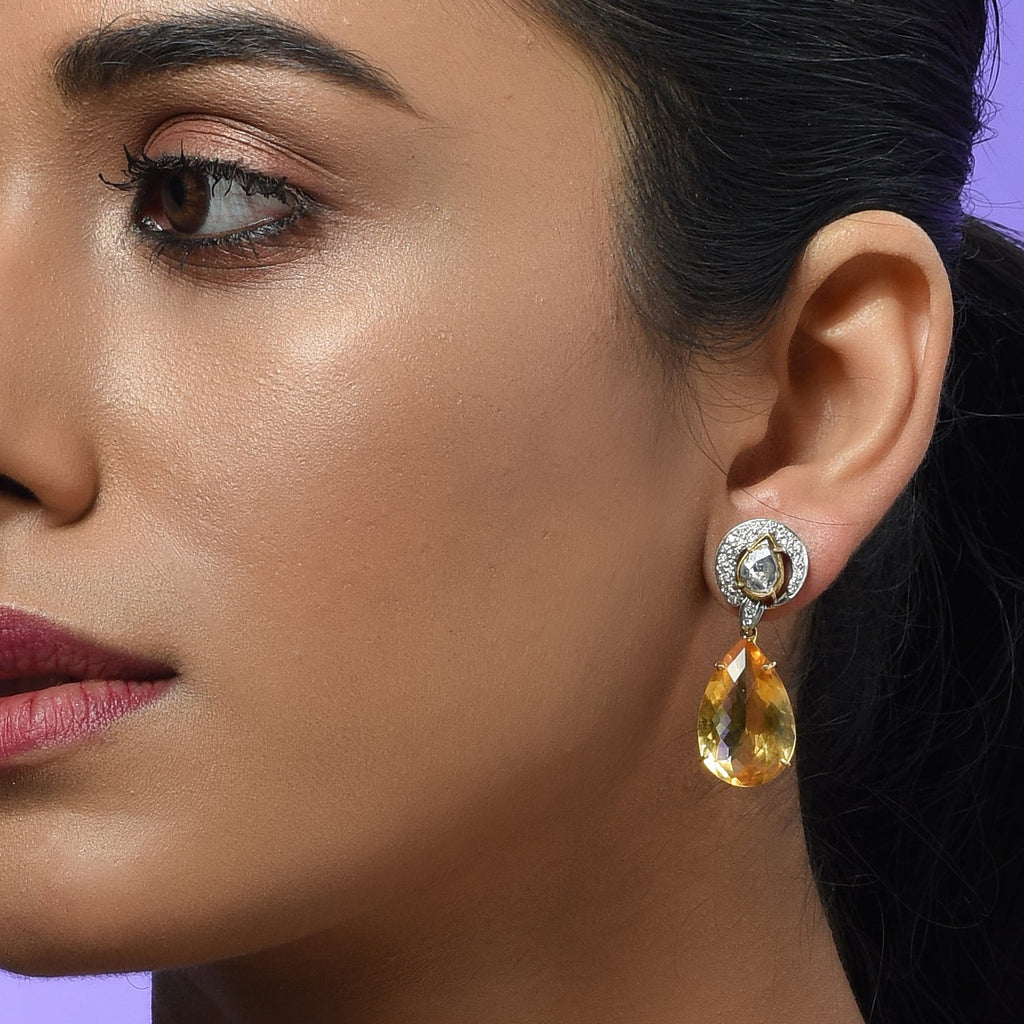 Oh So Luxe Yellow Drop Ear Studs
