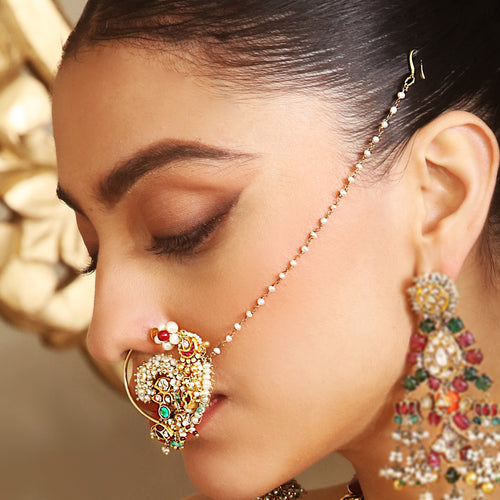 Tasveer Nosering with Gemstones and Pearls